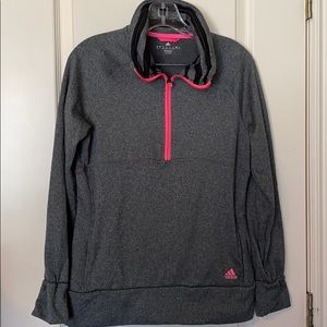 Adidas Climawarm M Gray Neon Pink Fleece Half zip
